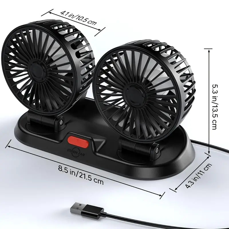 Ventilador Doble Para Coche Y Casa Con Conexión Cigarrera