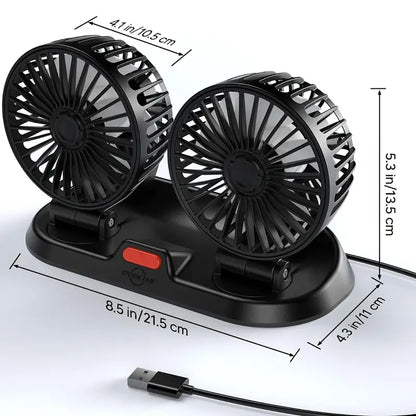 Ventilador Doble Para Coche Y Casa Con Conexión Cigarrera