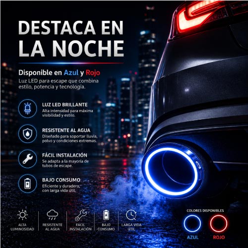 TUBO DE ESCAPE CON SILENCIADOR DE LUZ