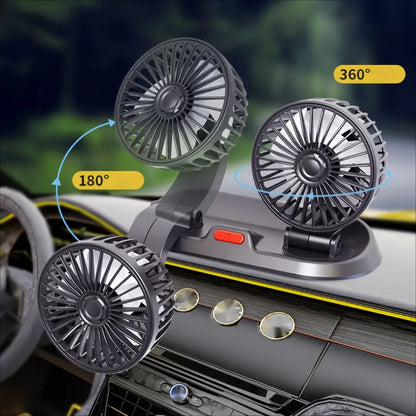 Ventilador Doble Para Coche Y Casa Con Conexión Cigarrera