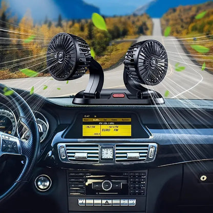 Ventilador Doble Para Coche Y Casa Con Conexión Cigarrera